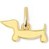 SINGULARU - Charm Mini Teckel Enamel Yellow. Ottone con Finitura Placcata Oro 18Kt. Ciondolo con Smalto Colorato. Gioielli da Donna