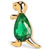 SINGULARU - Orecchino Singolo Dino T Rex Green. Argento Sterling con Placcatura Oro 18Kt. Chiusura a Pressione. Gioielli da Donna
