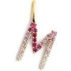 SINGULARU - Charm Letter Spark Sakura. Iniziale in Argento Sterling con Finitura Placcata Oro 18Kt e Zirconi. Gioielli da Donna. Lettera M