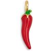 SINGULARU - Charm Chili Pepper. Ottone con Finitura Placcata Oro 18kt. Ciondolo con Dettagli Smaltati e Motivo Peperoncino. Chiusura con Moschettone. Gioielli da Donna