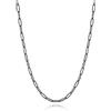 U7 Catenina Donna Nera Acciaio Inox a Graffetta da 3,4 mm, lungh.61+5cm