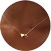 TINGN Collana a forma di cuore con lettere per donne e ragazze - 14 carati oro bianco placcato oro bianco 14 carati lettera A-Z ciondolo a forma di cuore catena a cuore catena di compleanno San