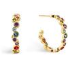 SINGULARU - Orecchini Cerchio Bubbles. Ottone con Placcatura Oro 18Kt. Chiusura a Pressione. Gioielli da Donna
