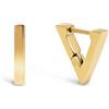 SINGULARU - Orecchini Piramide. Acciaio con Finitura in Oro 18Kt. Forma Triangolare con Chiusura Congo/Click. Gioielli per Donna