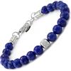 10:10 Bracciale Uomo Pietre Naturali Lapislazzuli 8 MM, Colore Blu - Regolabile, Resistente e Comodo - Made In Italy (Lapis lazuli)