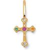 SINGULARU - Charm Mónica Cruz. Argento Sterling con Finitura Placcata Oro 18Kt. Ciondolo con Zirconi. Chiusura con Moschettone. Gioielli da Donna