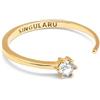 SINGULARU - Anello Sophie. Regolabile. Argento Sterling 925 con Finitura Placcata Oro 18 Kt. Taglia Unica. Gioielli da Donna