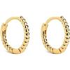 SINGULARU - Orecchini Cerchio Twist. Argento 925 con Finitura in Bagno d'Oro 18 Kt. Chiusura Congo. Gioielli per Donna