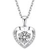MomentWish Collana Donna Cuore, 0,5 Carato Moissanite Punto Luce Diamante Collana Argento 925 Gioielli Regalo per Donne Fidanzata Mamma