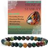 Bivei Agata Indiana - Stabilità - signora braccialetto perline 6mm semiprezioso cristallo naturale elastico elastico cristallo accessori regalo di yoga