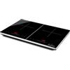 G3 Ferrari G10209 Energiko Duo Fornello a Induzione, 1800W +1700W, Design sottile, Temperatura regolabile, Booster, Timer, Display Digitale, Blocco di sicurezza, Nero/Grigio Argento