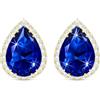Linawe Orecchini blu, orecchini a bottone in oro, da donna, set di gioielli in oro, orecchini da sposa, senza nichel, orecchini gioielli alla moda con diamanti