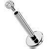 OUFER Body Piercing Labbro Piercing Titanium Labret Helix Piercing 16G Internally Helix Jewellery Lip Stud Clear CZ Tragus Conch Labret Earring Lip Piercing Jewellery