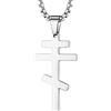 FaithHeart Collana Croce Ortodossa Russa Uomo Donna Collana Crocifisso con Pendente Gesù per Religiosi come Regali con Confezione Regalo