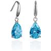 Namana Orecchini pendenti in pera da donna. Disponibile con pietre di colore o pietre bianche in dimensione pera da 12 mm. Orecchini colorati con scatola regalo, Ottone, Zirconia cubica