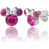 Disney Orecchini Minnie Mouse a Bottone con Pietra Portafortuna Disney da Donna - Orecchini per Ragazze - Gioielli con Pietra Portafortuna - Gioielli Disney (Ottobre)