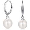 Jiahanzb Orecchini Perle Donna in Argento Sterling 925 Orecchini a Perle Pendenti Ipoallergenici Bianco Perla Gioielli Regali da Donna Leverback