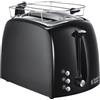 Russell Hobbs Tostapane, 2 Fette, 850 W, Griglia Integrata Scaldapanini, Toast, Scaldabrioche, Funzione Scongelamento, Raccoglibriociole, Temperatura Regolabile, Textureplus+, 22601-56, Nero