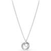 PANDORA Collana con cerchio in argento Sterling con ciondolo in zirconia cubica trasparente, 60