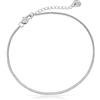 Made by Nami Bracciale Uomo Acciaio Inossidabile Sottile Argento - Minimalista Regolabile Waterproof Gioiello Serpente Antiallergenico