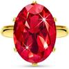 Linawe Anelli da donna con rubino rosso, Gioielli in oro, Grande anello regolabile in oro da donna, Anello da dito con diamante in moissanite