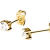 Purelei® Pristine Orecchini piccoli - Eleganza senza tempo con zircone scintillante, acciaio inossidabile 18K placcato oro, 4 mm, Normal, Acciaio inossidabile, Abalone
