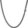 PROSTEEL Collana Uomo a Catena Barbazzale Cubana Sottile, Larghezza 3 mm, Lunghezza 50 cm, Acciaio Inossidabile, Cool Swag, Collana Nera Nero (con Confezione)