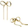 Purelei Orecchini a fiocco, impermeabili, eleganti orecchini a forma di fiocco in effetto catena a serpente, acciaio inox e placcatura in oro 14 K/18 carati, giocosi e raffinati per occasioni speciali