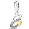 TINSLO Bead Charm Ciondolo Argento Sterling 925 Lettere con Cubic Zirconia Pendenti per Pandora Braccialetti, Compatibile con Braccialetti e Collane europei