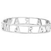 Flowers Bracciale Rigido in Acciaio con Nome Vari e Zirconcini. Sacchettino in tessuto. Scritta nome ricoperta di strass Brillantissimi. Chiusura a molla. Idea Regalo (Mara)