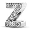 TINSLO Bead Charm Ciondolo Argento Sterling 925 Lettere con Cubic Zirconia Pendenti per Pandora Braccialetti, Compatibile con Braccialetti e Collane europei