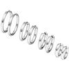 PROSTEEL Orecchini Cerchio Set di Orecchini Cerchio Donna Uomo alla Moda, 4 Paia 8 Pezzi, 10/14/16/20 mm Diametro, Acciaio Inossidabile/Placcato oro 18K, Colore Argento(Confezione Regalo) - Prosteel