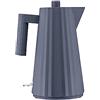 Alessi Plissé MDL06 G/UK - Bollitore Elettrico di Design, in Resina Termoplastica, Presa Inglese 2400W, 170cl, Grigio