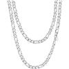 PROSTEEL Collana da Uomo catena figaro 45 cm argento acciaio inossidabile 9 mm di larghezza