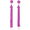 Zavana Orecchini con Nappe da Donna e Ragazza - Pendenti Lunghi Boho Chic Fatti a Mano con Perline Colorate - Viola Neon - Bigiotteria