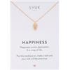 LUUK LIFESTYLE Collana con ciondolo pigna e acciaio inossidabile (50cm), con carta HAPPINESS, gioielli elegante, portafortuna, idea regali donna, lei, ragazza, compleanno, oro rosa