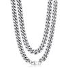 PROSTEEL Collana Uomo a Catena Barbazzale Cubana Larga Grossa Robusta, Larghezza 10 mm, Lunghezza 60 cm, Acciaio Inossidabile, Hip Hop Punk Rap, Argento, Regalo Ottimo (con Confezione)