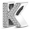 TINSLO Bead Charm Ciondolo Argento Sterling 925 Lettere con Cubic Zirconia Pendenti per Pandora Braccialetti, Compatibile con Braccialetti e Collane europei