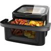 Cecotec Friggitrice ad aria senza olio - Air Fryer 10L Cecofry Advance 10000 Full Vision. 2200 W, parete divisoria, 12 menu, finestra anteriore, piastra per pizza, Temp 40-200 °C, manico freddo al