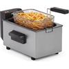 Tristar Friggitrice in Acciaio Inox, Capacità 3L, Temperatura Regolabile fino a 190°C, Zona Fredda, Parti Lavabili in Lavastoviglie, Scocca Cool-Touch, FR-9326
