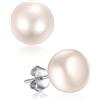ChicSilver Orecchini Perle Donna Argento 925, 10MM Orecchini Perla Donna