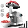 Cecotec Tritacarne Elettrico Crusher 1400 Steel. 1360W, Ottimo per Tritare, Macinare e Tagliare, 1 Lama Acciaio Inossidabile, 3 Piastre di Taglio con fori di 3, 5 e 7mm, Preparazione della salsiccia