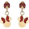 Disney Orecchini Disney Minnie con Coccinella, realizzati in Acciaio Inossidabile con Zirconi per Eagazze, Gioielli Disney