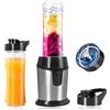 Carehabi Frullatore Portatile Carehabi, Mini Frullatore e Smoothie Blender con 2 Bottiglie da 600ml (Senza BPA), Motore in Acciaio Inox 300W & 4 Lame per Frullati, Smoothies, Ghiaccio - Argento
