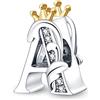 TINSLO Bead Charm Ciondolo Argento Sterling 925 Lettere con Cubic Zirconia Pendenti per Pandora Braccialetti, Compatibile con Braccialetti e Collane europei