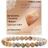 Bivei Jade Corallo - Creatività e Calma - signora braccialetto perline 6mm semiprezioso cristallo naturale elastico elastico cristallo accessori regalo di yoga