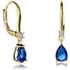 Zavana Piccoli Orecchini Goccia per Donna e Ragazza, Orecchini Donna Pendenti con Zirconi Blu e Bianchi, Orecchini Pendenti Oro, Orecchini Blu Zaffiro con Confezione Regalo