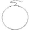 PROSTEEL Choker Collana a Girocollo Donna a Catena Serpente Piatta 5 mm, Girocollo Acciaio Donna Lunghezze Regolabile 38 cm, Acciaio Inossidabile, Argento, Hip Hop Punk Rap (con Confezione)