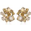 Clearine scintillanti strass marchese Teardrop smeraldo taglio istruzioni penzolare orecchini goccia per le signore sposa damigella d'onore matrimonio festa prom gioielli accessori, Cristallo
