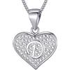 MASADA Collana in Argento 925 - Ciondolo Lettera D a forma di cuore Iniziale con Pietre Zircone - Iniziali Nome per Donna Ragazza - Catena 46 cm Confezione Borsa in Velluto